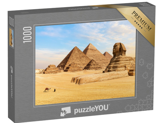 Puzzle 1000 Teile „Pyramiden von Gizeh und die Große Sphinx, Ägypten“