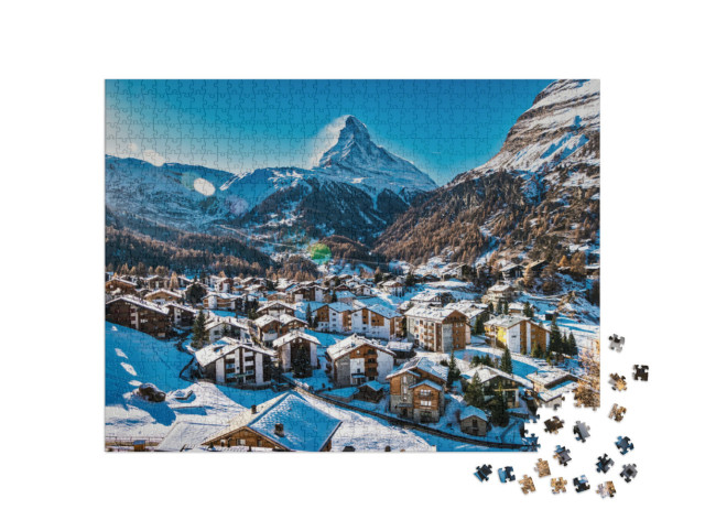 Puzzle 1000 Teile „Zermatt und Matterhorn, Schweiz“