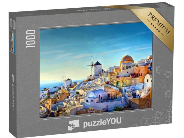Puzzle 1000 Teile „Blick über das Dorf Oia auf der Insel Santorin, Griechenland“