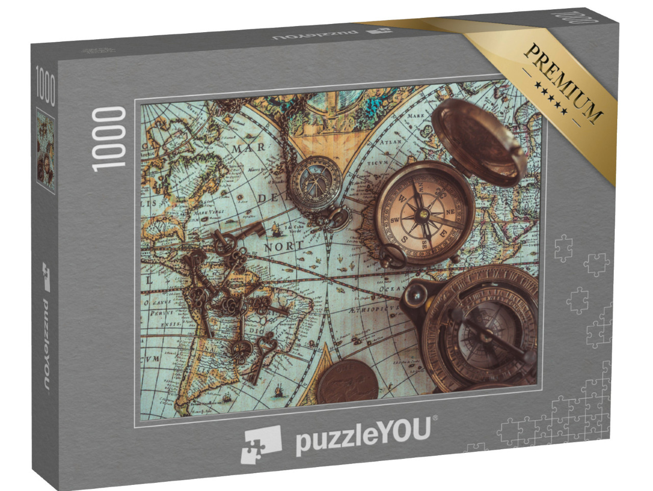 Puzzle 1000 Teile „Vintage: Antikes Kartenmaterial“