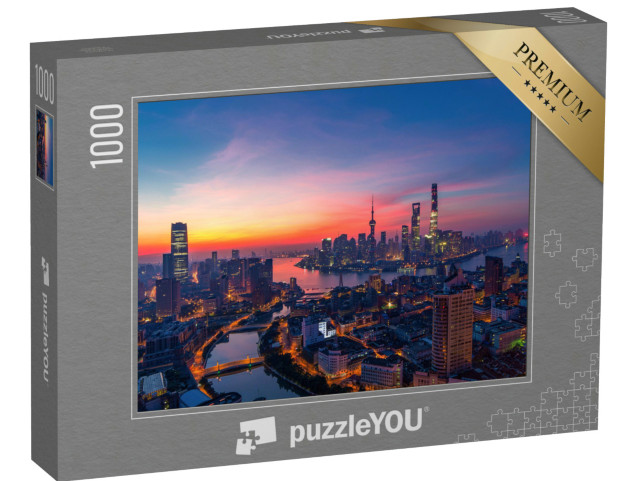 Puzzle 1000 Teile „Shanghai in der Abenddämmerung“