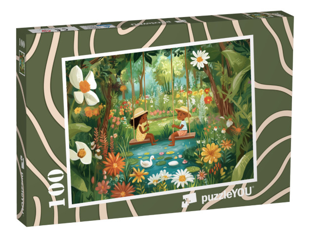 Puzzle 100 Teile „Abenteuer im sommerlich grünen Dschungel“