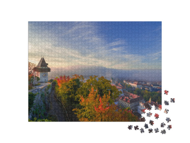 Puzzle 1000 Teile „Grazer Uhrturm auf dem Schloßberg, Österreich“