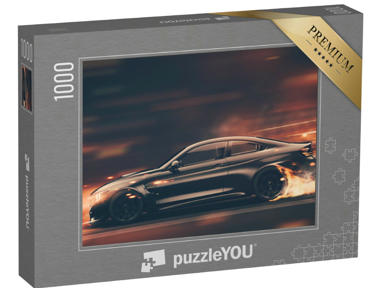 Puzzle 1000 Teile „Ein schwarzer Sportwagen“