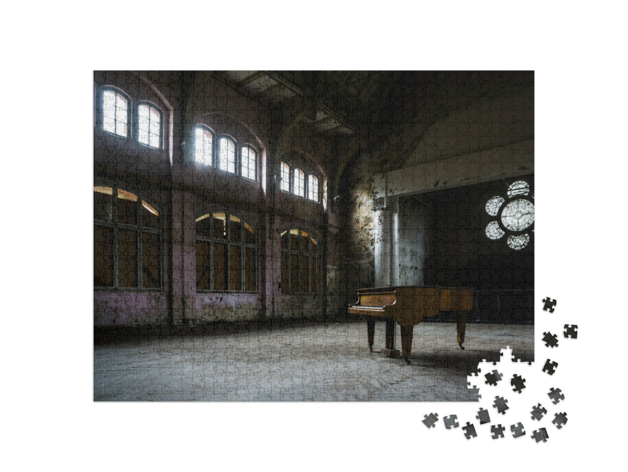 Puzzle 1000 Teile „Ein Klavier an einem verlorenen Ort“