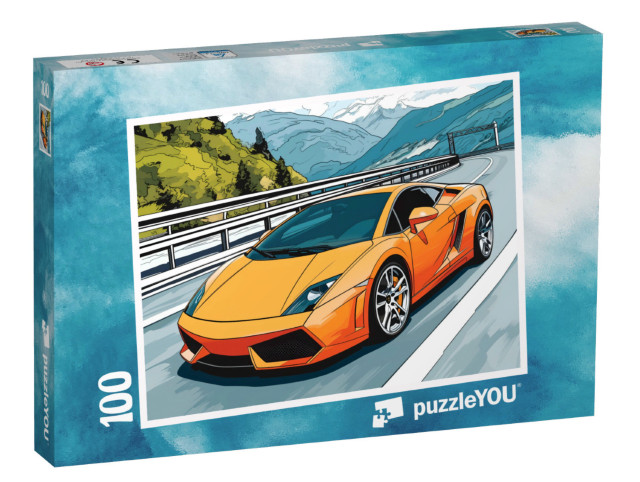 Puzzle 100 Teile „Spritztour im orangen Blitz“