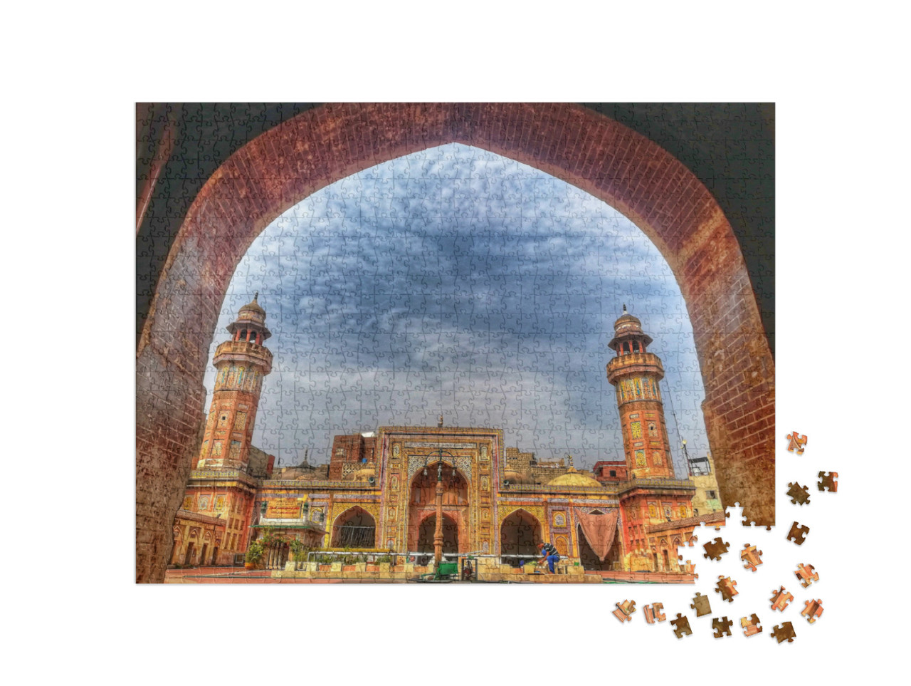 Puzzle 1000 Teile „Schöne Aussicht auf Wazir Khan Masjid Lahore, Pakistan“