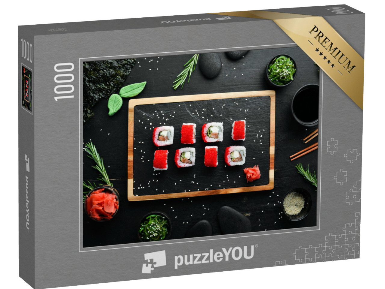 Puzzle 1000 Teile „Frische Sushi-Rolle mit Kaviar“