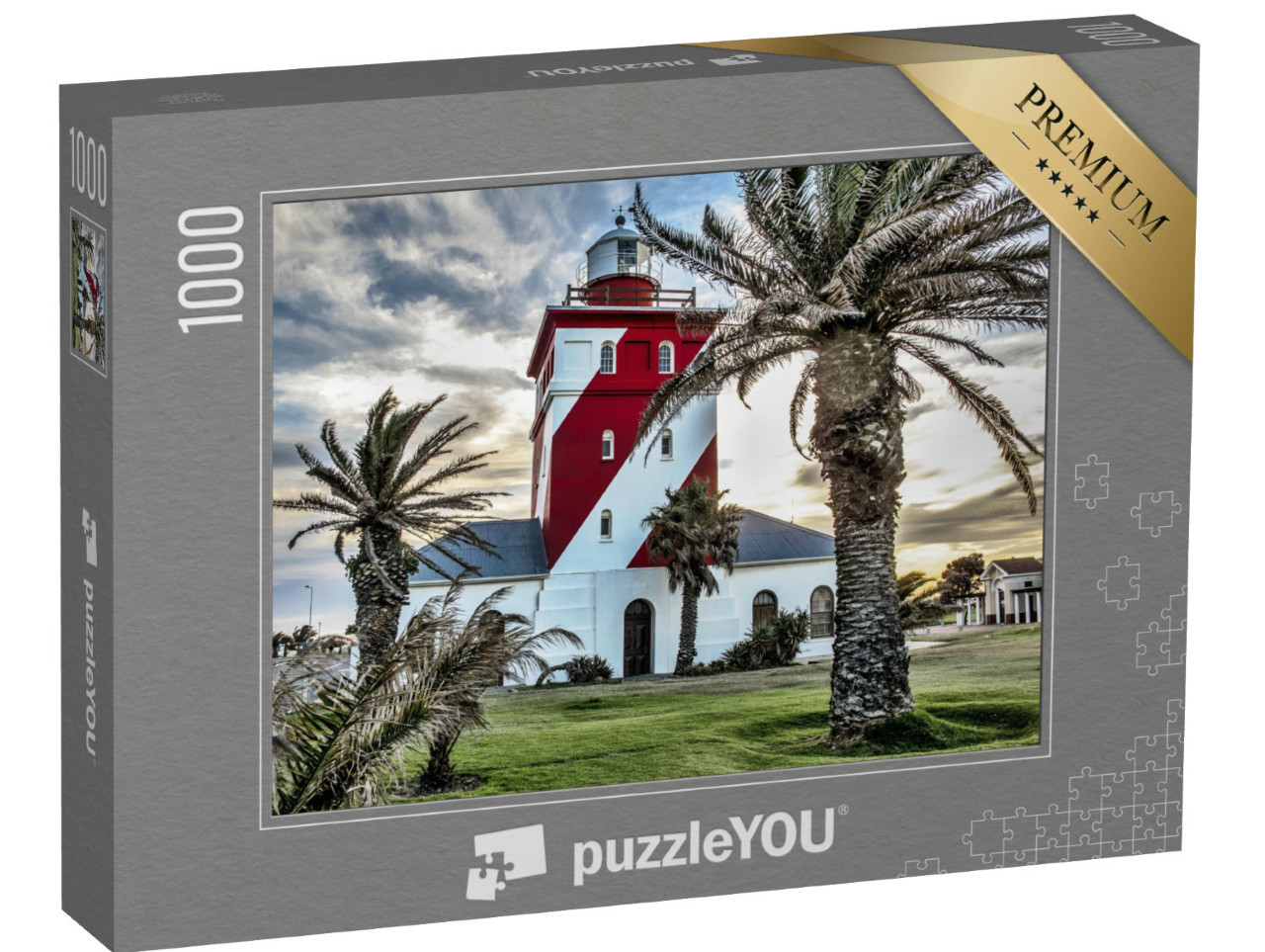Puzzle 1000 Teile „Grüner Punkt Lichthaus, Kapstadt“