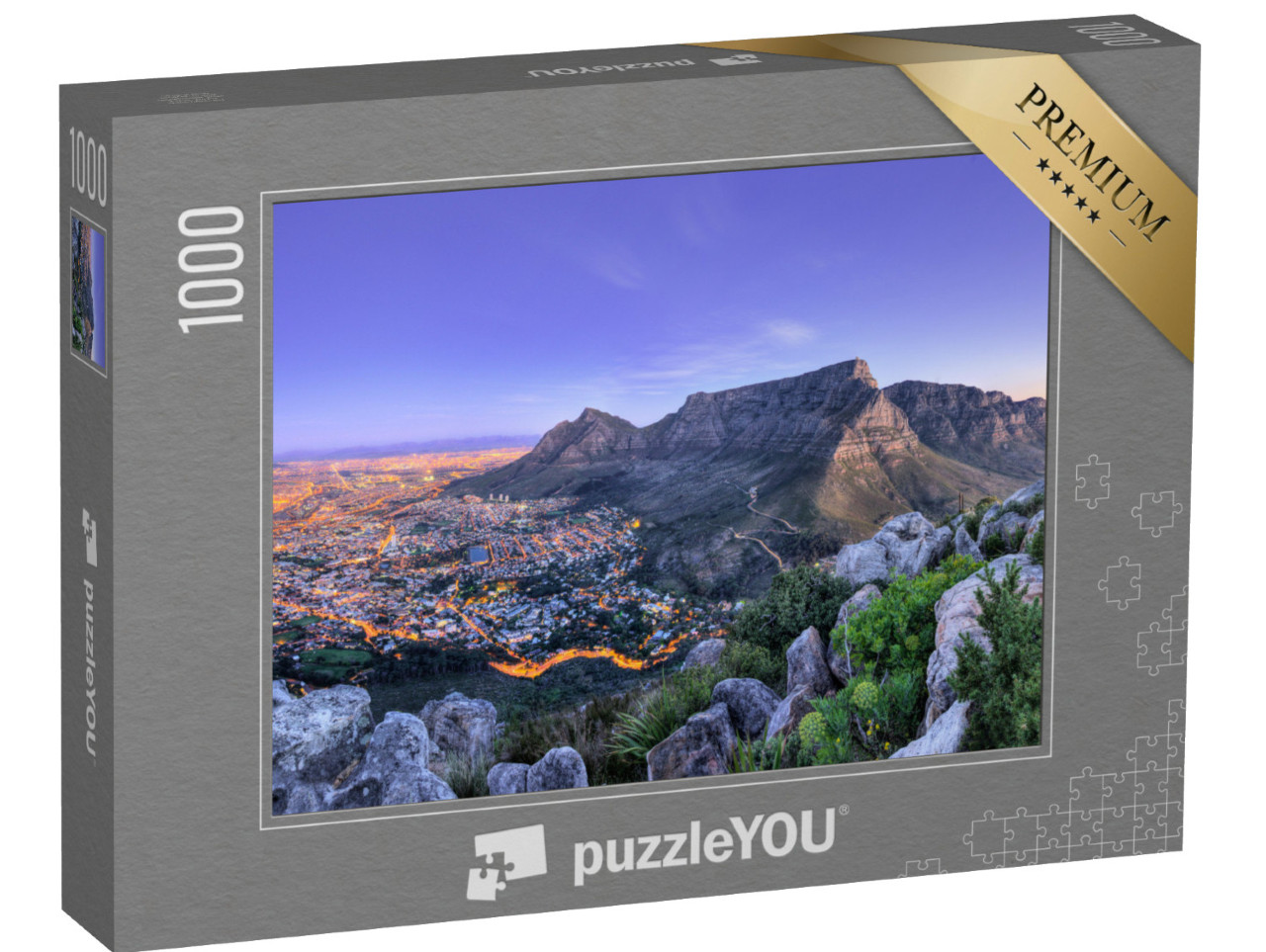 Puzzle 1000 Teile „Schöner Ausblick auf Kapstadt, die Berge und das Meer in Südafrika“