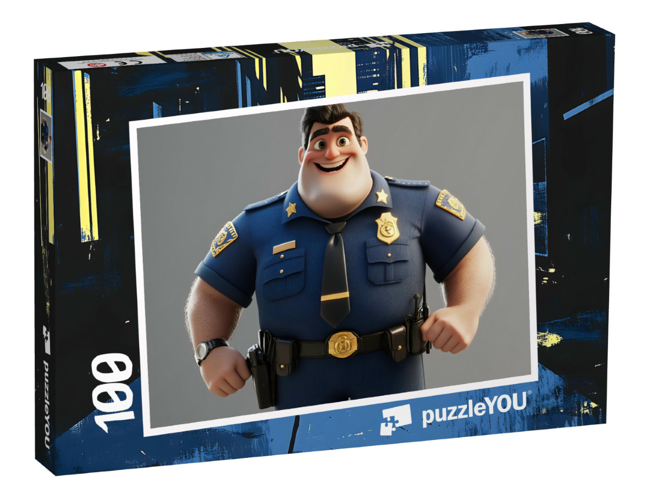 Puzzle 100 Teile „Die Polizei grüßt mit guter Laune“