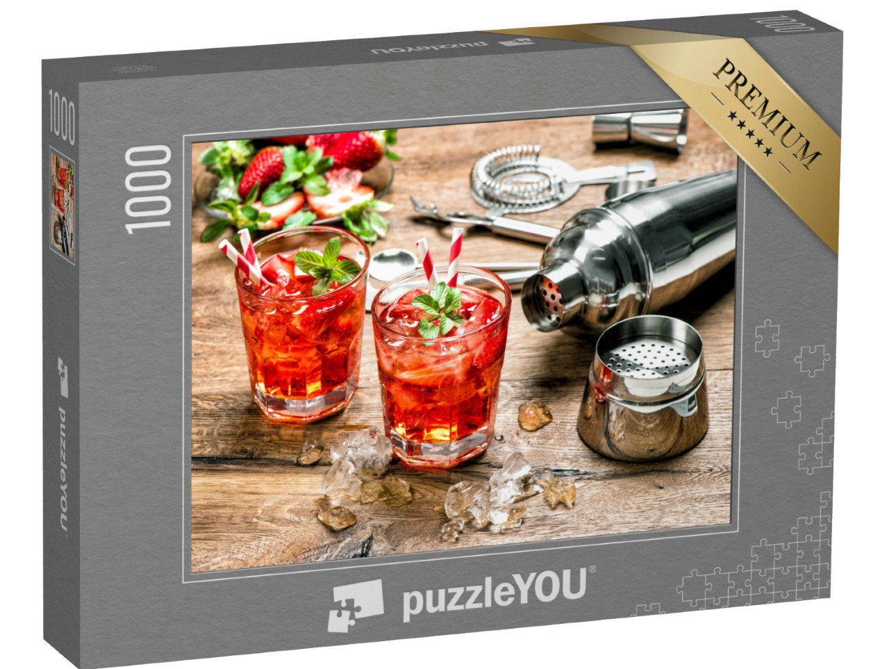 Puzzle 1000 Teile „Erdbeercocktail auf Eis“