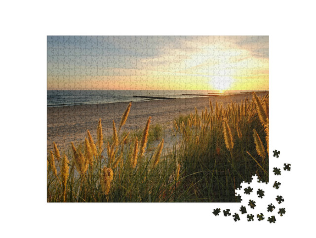 Puzzle 1000 Teile „Ostsee, Dünen an einem Sandstrand, Kolobrzeg, Polen“