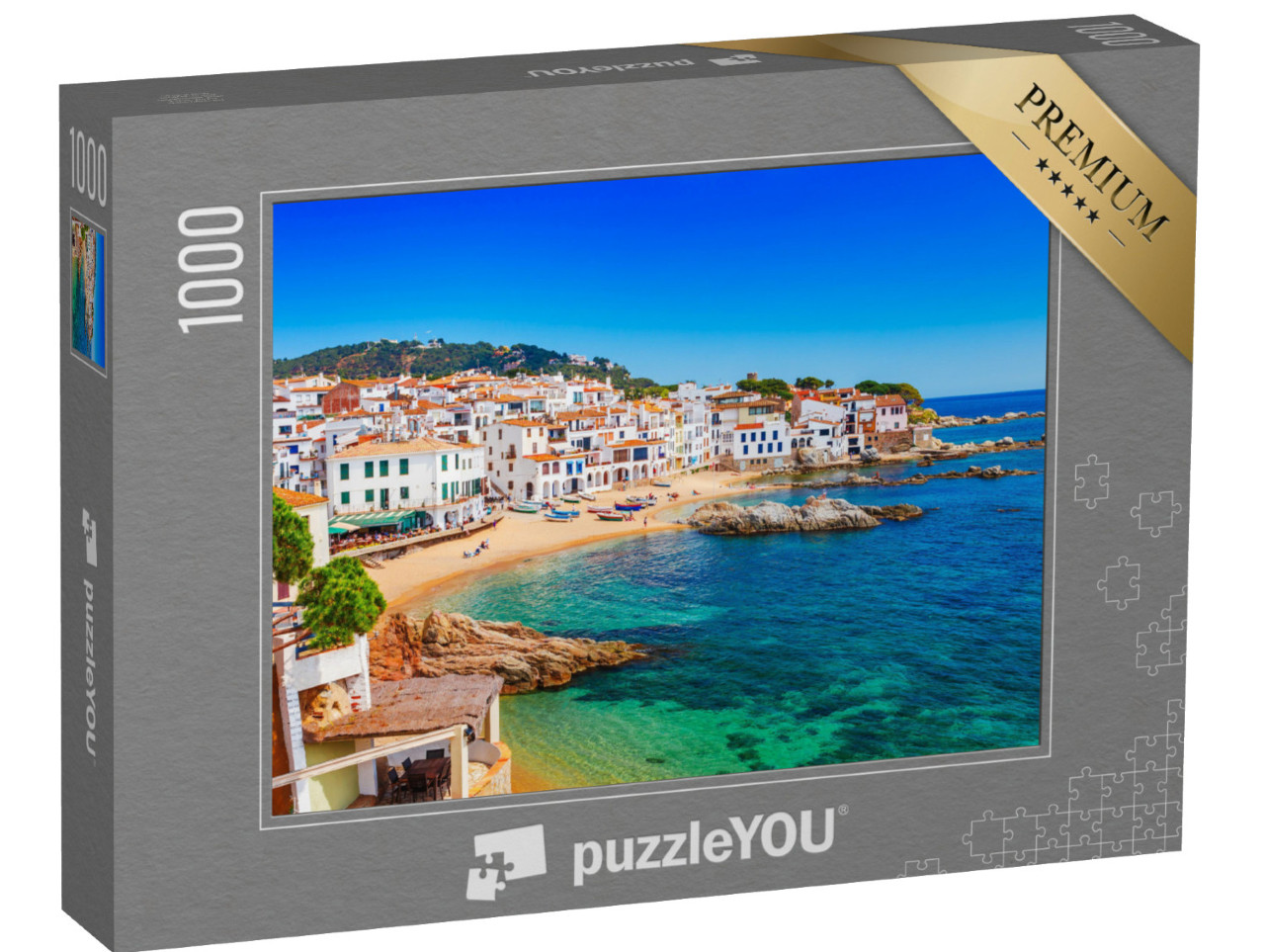 Puzzle 1000 Teile „Calella de Palafrugell, malerisches Fischerdorf an der Costa Brava, Spanien“