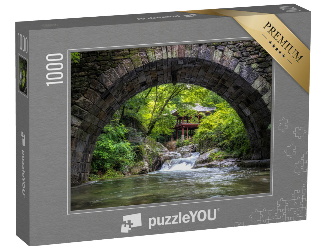 Puzzle 1000 Teile „Seungseongyo-Brücke und Pavillon im Seonamsa-Tempel, Südkorea“