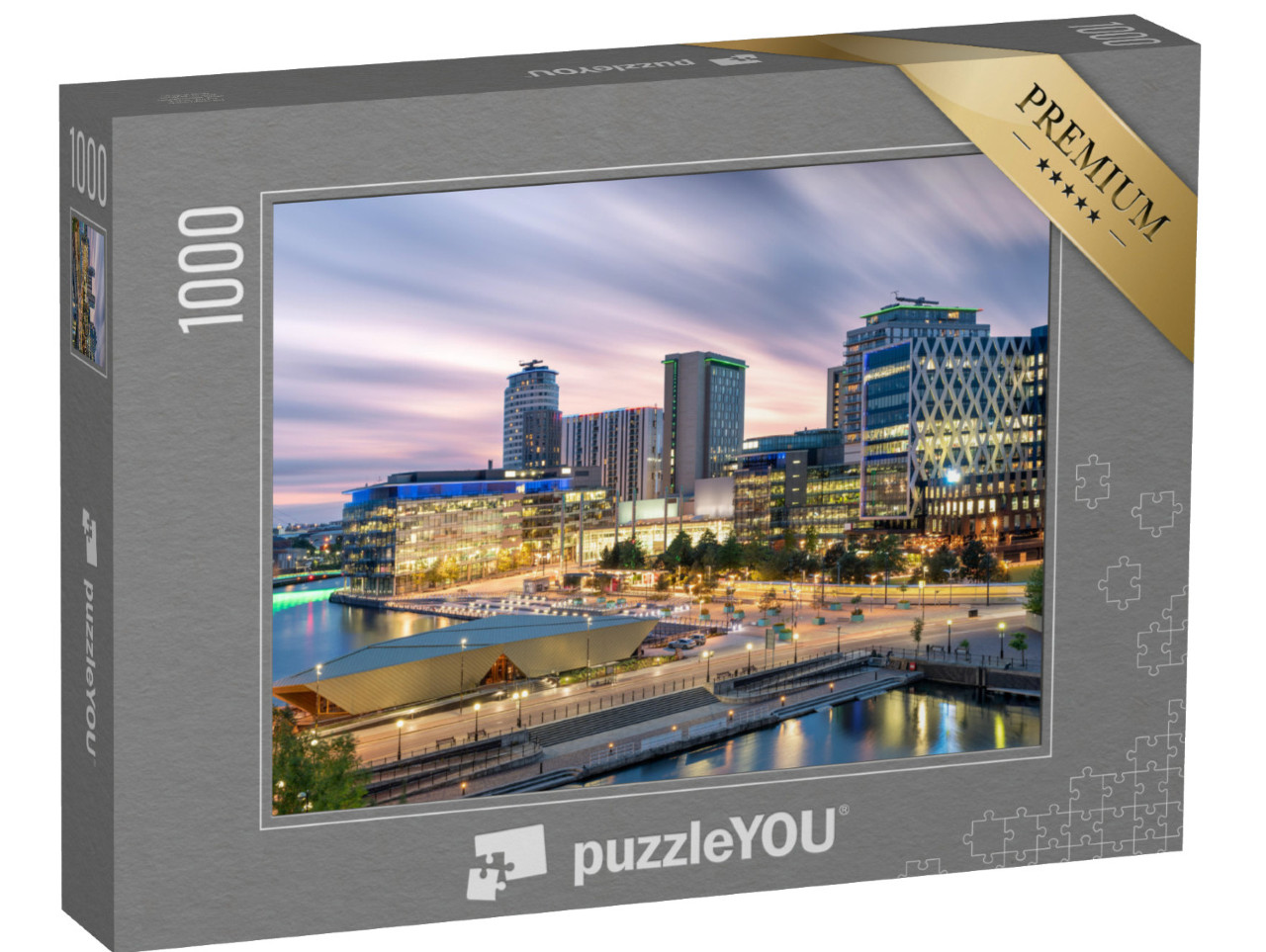 Puzzle 1000 Teile „Morgenstimmung: Media City, Salford Quays, Manchester“