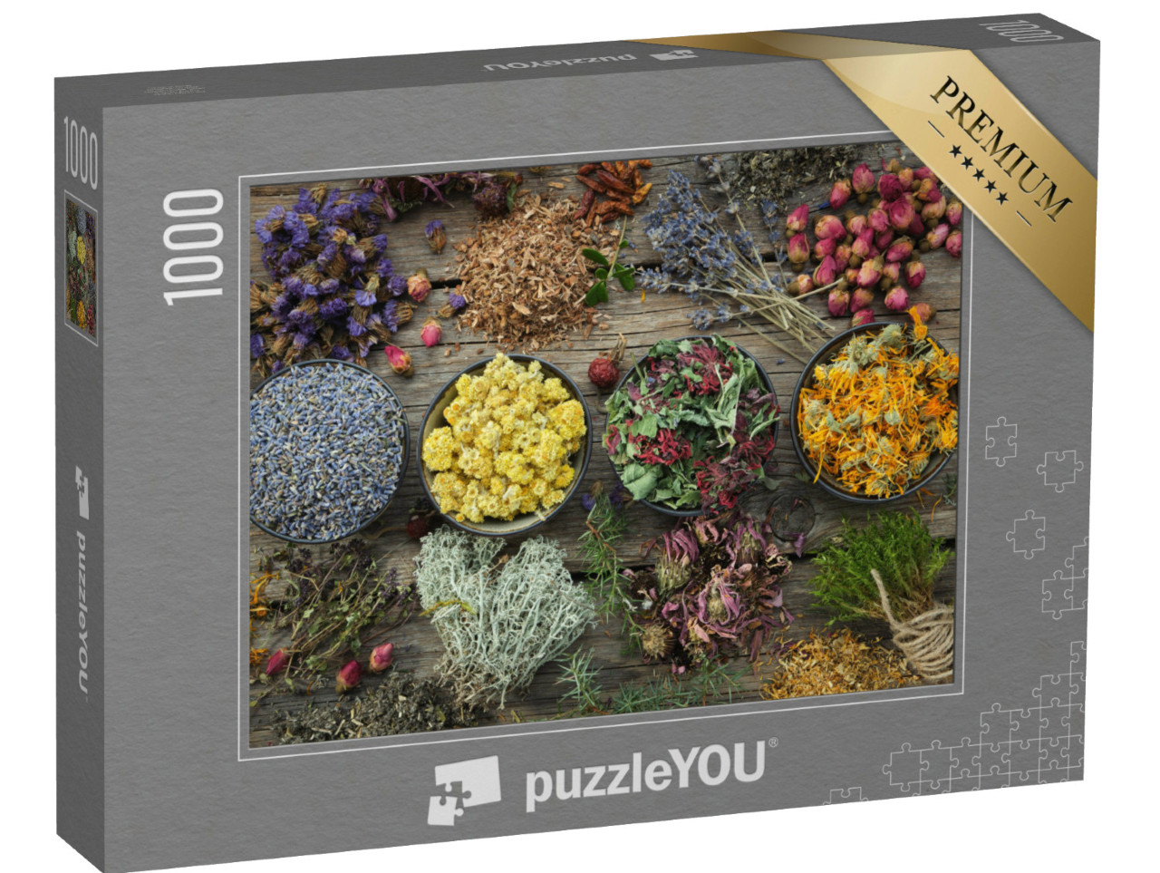 Puzzle 1000 Teile „Schalen mit getrockneten Heilkräutern“