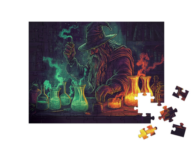 Puzzle 100 Teile „Die Farben der Magie“