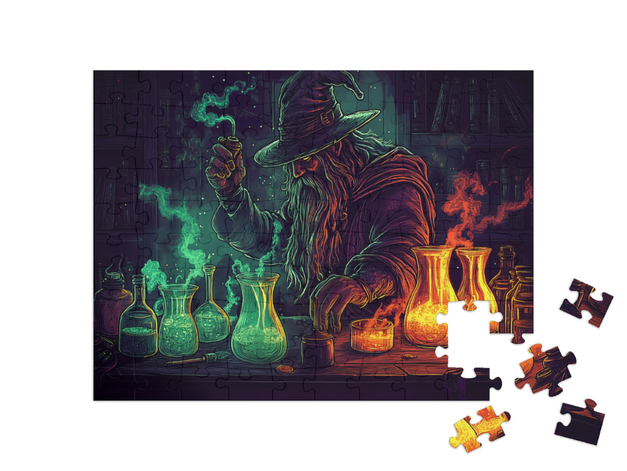 Puzzle 100 Teile „Die Farben der Magie“