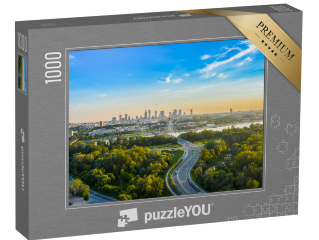 Puzzle 1000 Teile „Skyline von Warschau, Polen“