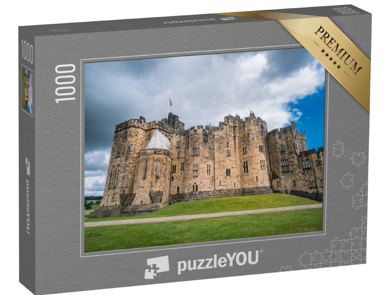 Puzzle 1000 Teile „Mystisches Alnwick Castle in der englischen Grafschaft Northumberland“