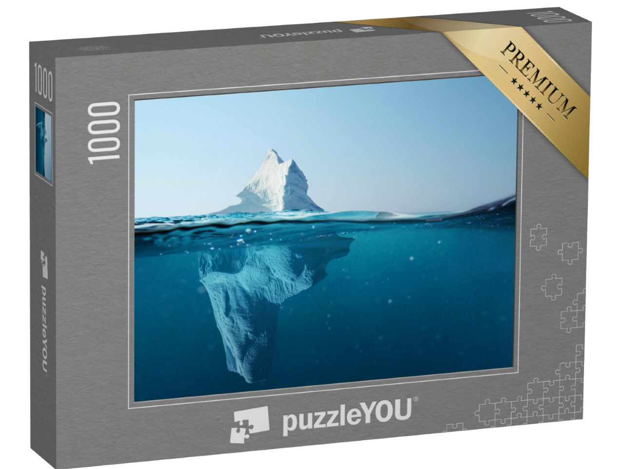 Puzzle 1000 Teile „Eisberg im Ozean mit Blick unter Wasser“