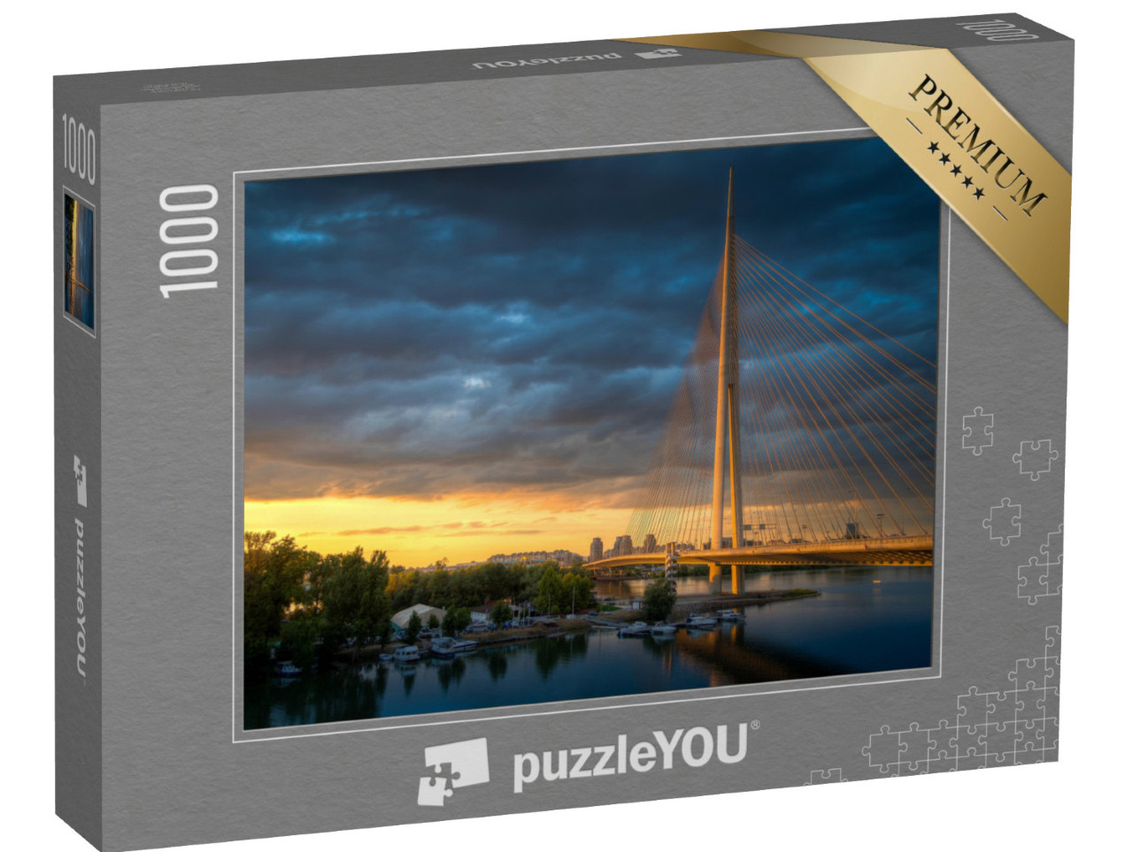 Puzzle 1000 Teile „Hängebrücke in Belgrad - Most na Adi“