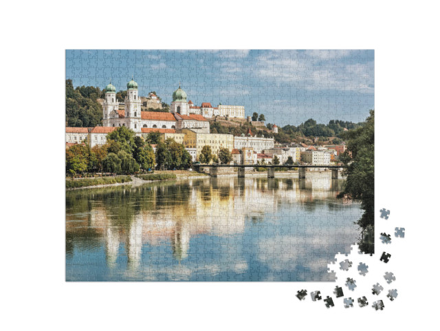 Puzzle 1000 Teile „Stadt Passau mit Dom St. Stephan, Niederbayern, Deutschland“