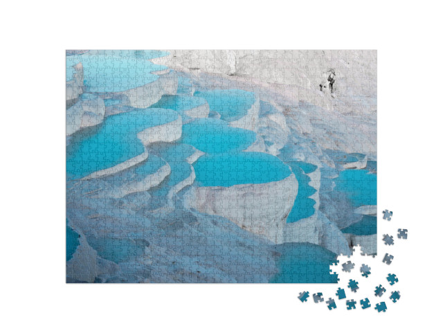 Puzzle 1000 Teile „Kalkstein-Terrassen von Pamukkale, Türkei“
