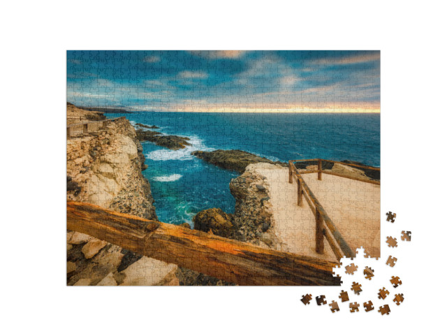Puzzle 1000 Teile „ajuy Strand Fuerteventura im Sonnenuntergang“