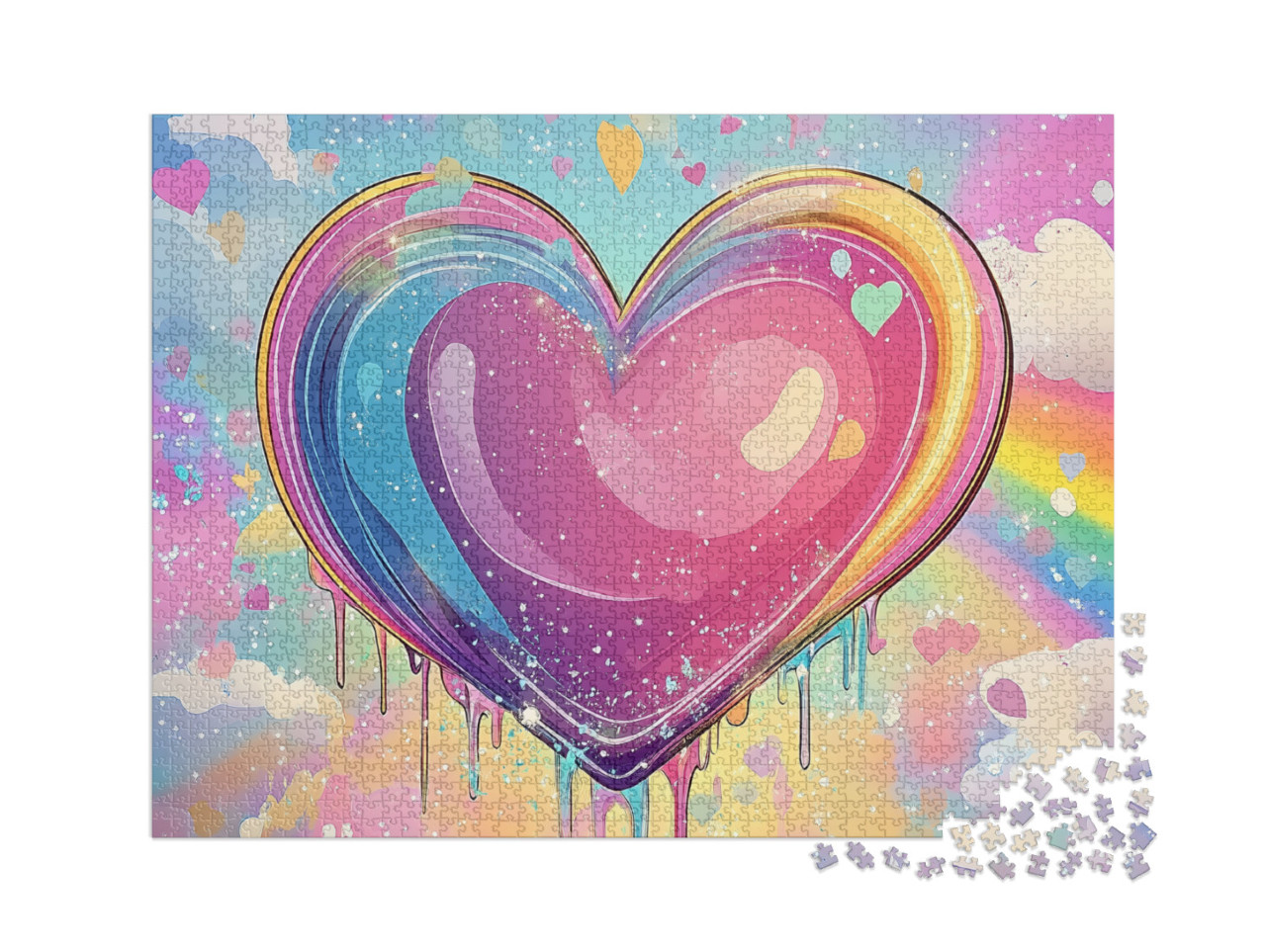 Puzzle 2000 Teile „Regenbogenherz“