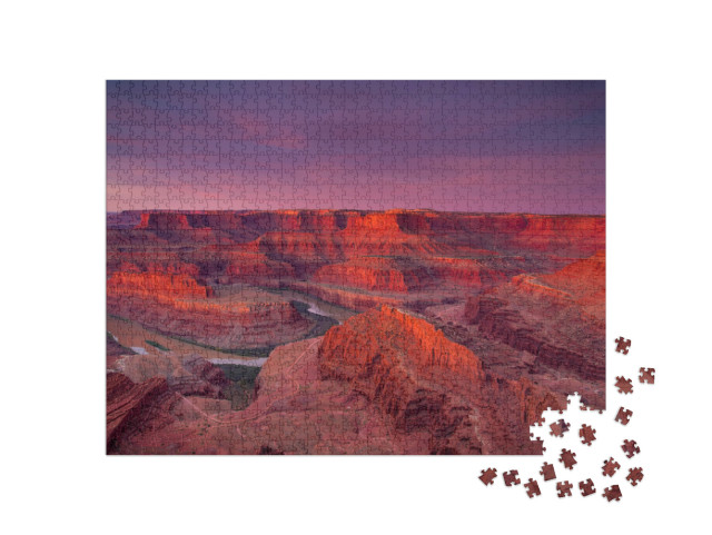 Puzzle 1000 Teile „Wunderschöne Aussicht auf Dead Horse Point im Sonnenaufgang, USA“