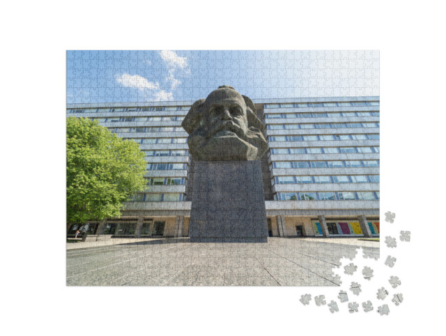Puzzle 1000 Teile „Denkmal von Karl Marx, Chemnitz, Deutschland“