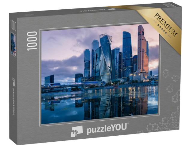 Puzzle 1000 Teile „Moskaus Wolkenkratzer: Panorama des Zentrums, Russland“