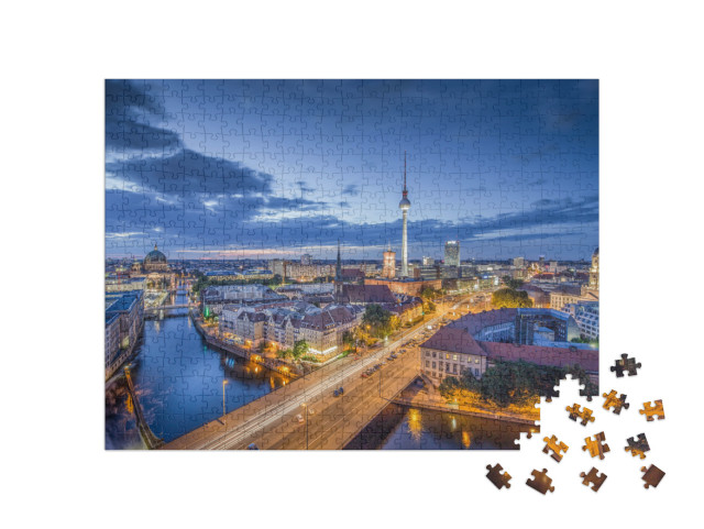 Puzzle 500 Teile „Blick über Berlin am Abend“