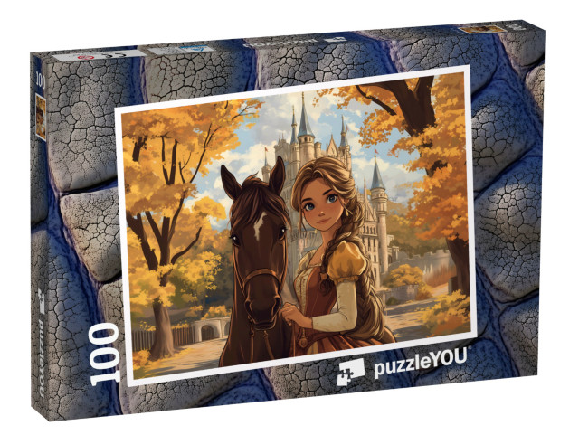 Puzzle 100 Teile „Die tapfere Reiterin“