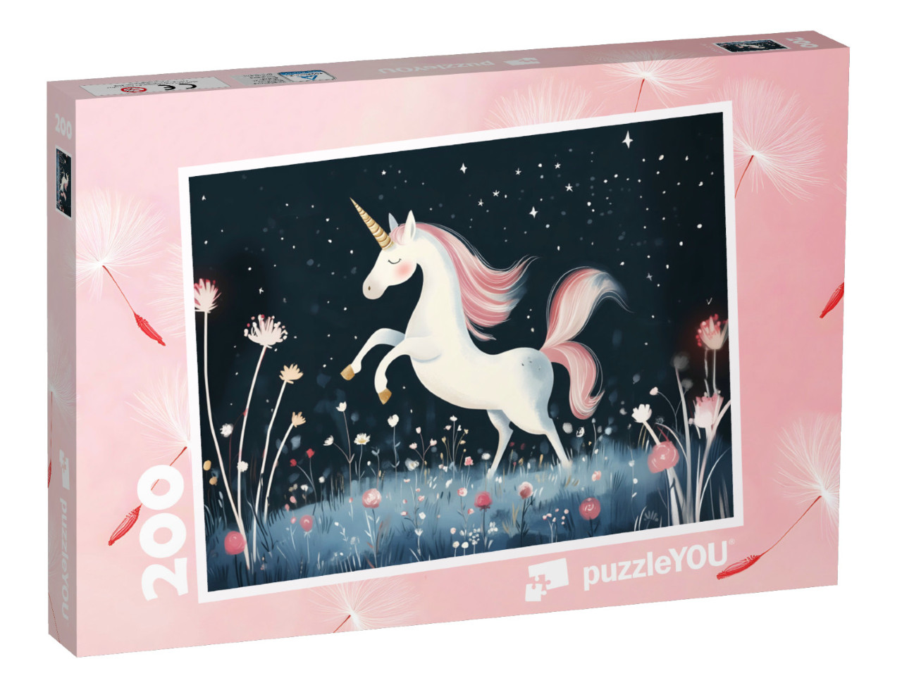 Puzzle 200 Teile „Einhorn im Mondschein“