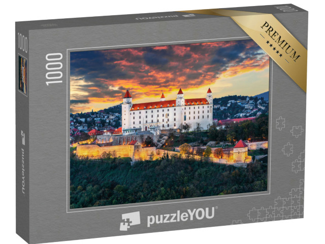 Puzzle 1000 Teile „Wunderschöner Abend über der Burg Bratislava, Slowakei“