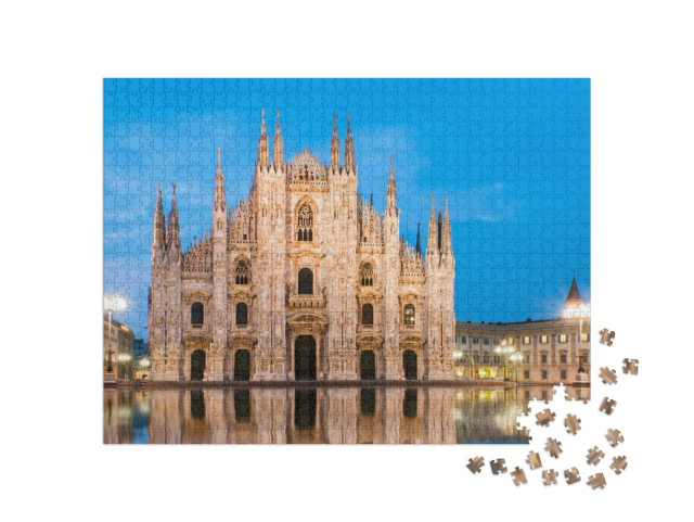 Puzzle 1000 Teile „Mailänder Dom am Abend“