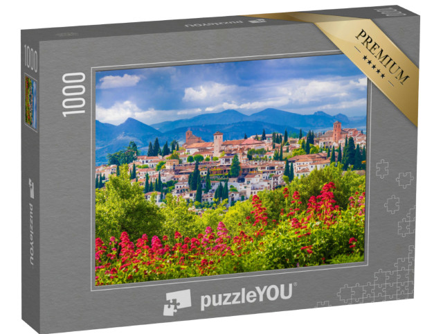 Puzzle 1000 Teile „Blick auf den mittelalterlichen Stadtteil Albaicin in Granada, Spanien“