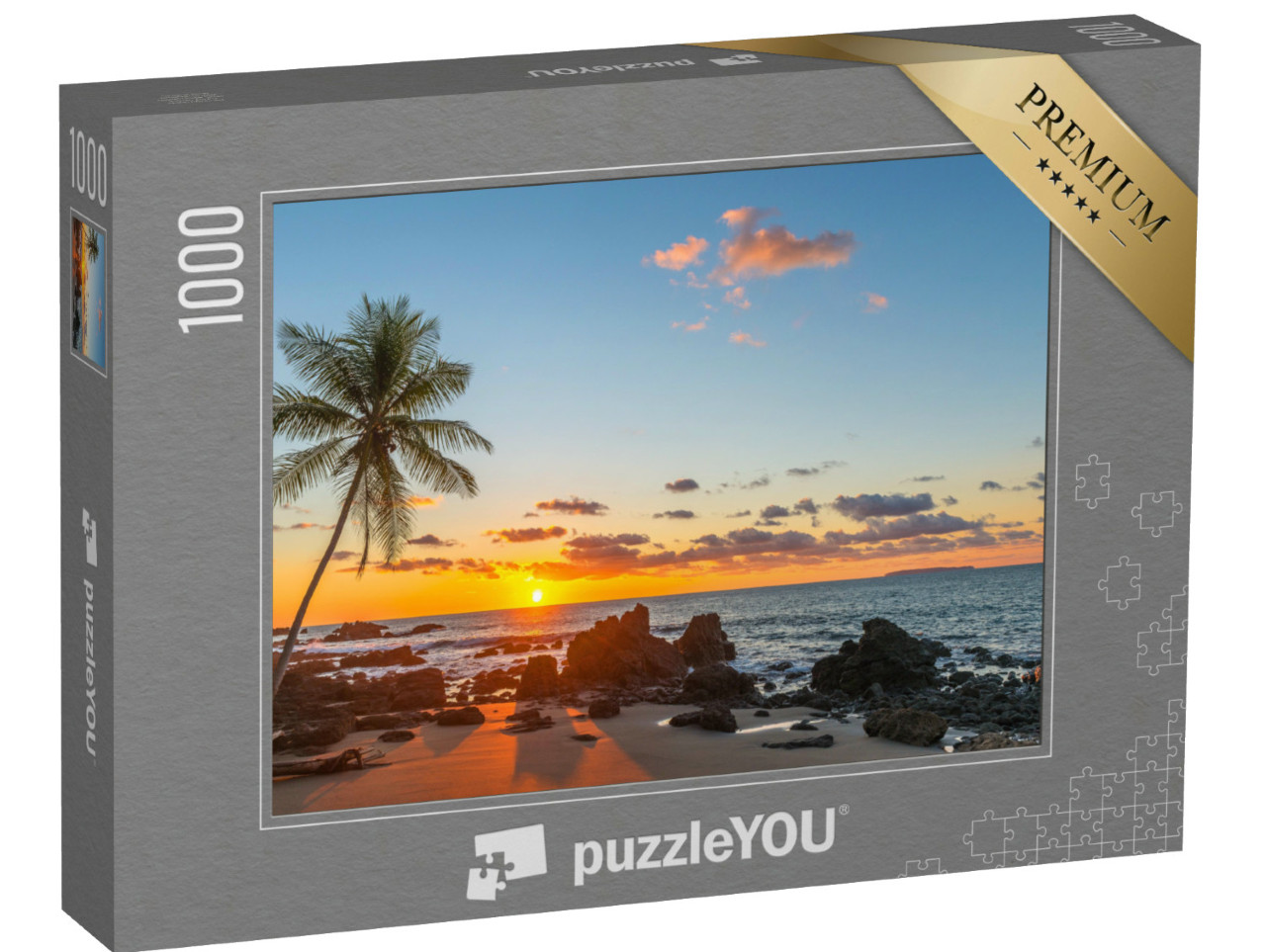 Puzzle 1000 Teile „Strandparadies am Pazifischen Ozean bei Sonnenuntergang, Costa Rica“