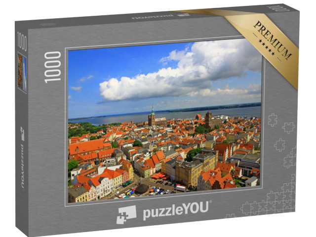 Puzzle 1000 Teile „Panorama von Stralsund aus der Luft, Mecklenburg-Vorpommern, Deutschland“