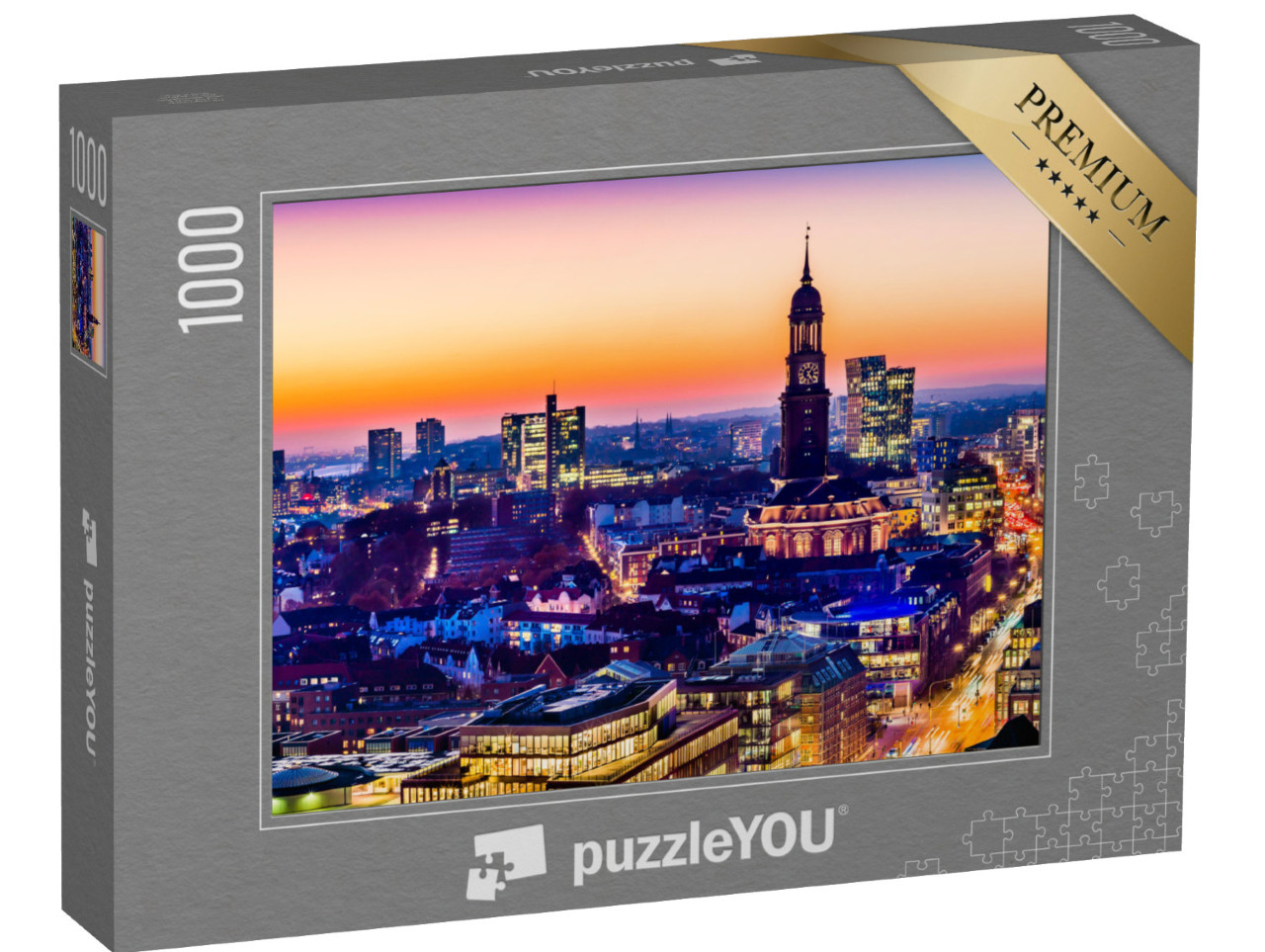 Puzzle 1000 Teile „Hamburg am Abend“