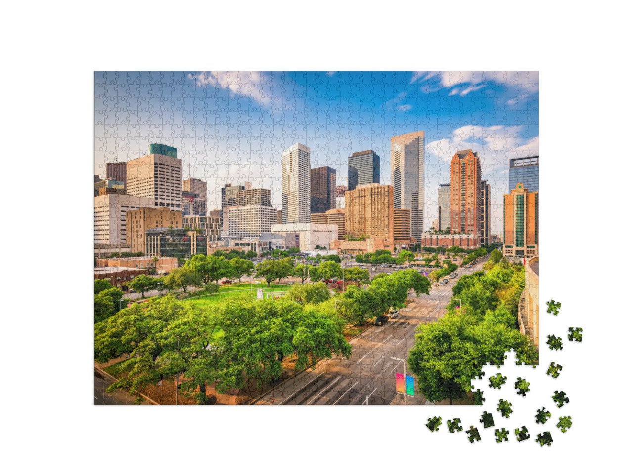 Puzzle 1000 Teile „Beeindruckende Skyline von Houston, Texas, USA“