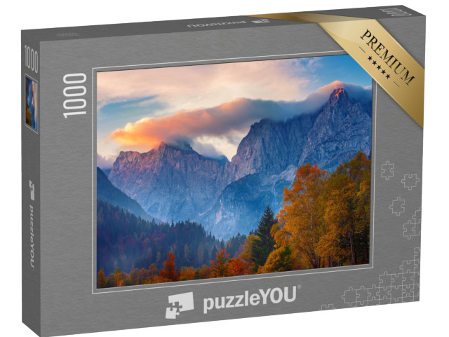 Puzzle 1000 Teile „Triglav Berggipfel bei Sonnenaufgang, Slowenien, Triglav National Park“