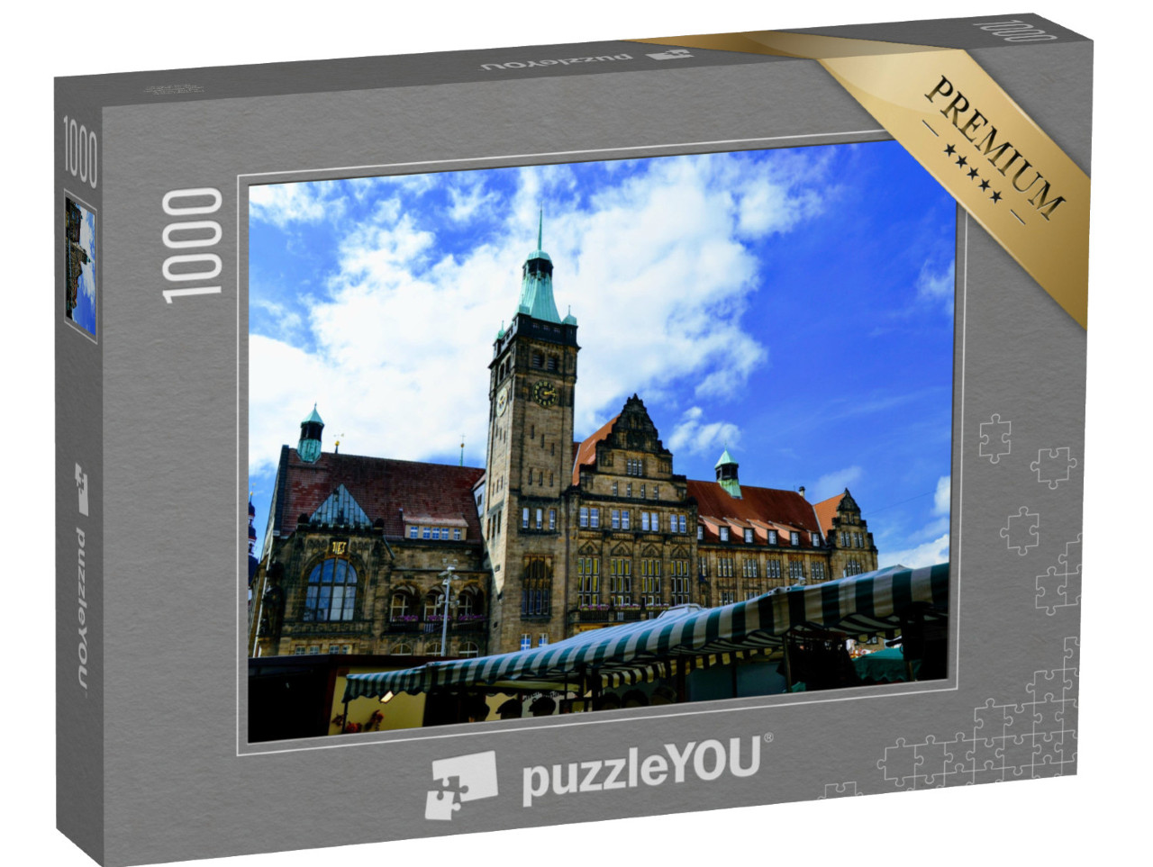 Puzzle 1000 Teile „Rathaus von Chemnitz, Deutschland“