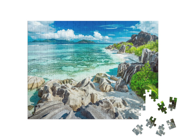 Puzzle 200 Teile „Anse Source D'Argent - Der schönste Strand der Seychellen“
