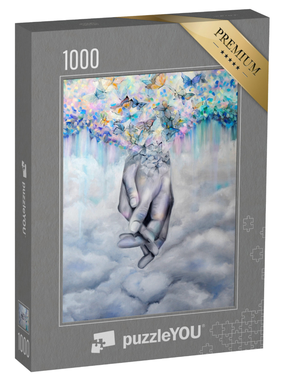 Puzzle 1000 Teile „Ölgemälde: Hand in Hand“