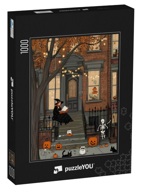 Puzzle 1000 Teile „Halloween Hauseingang“