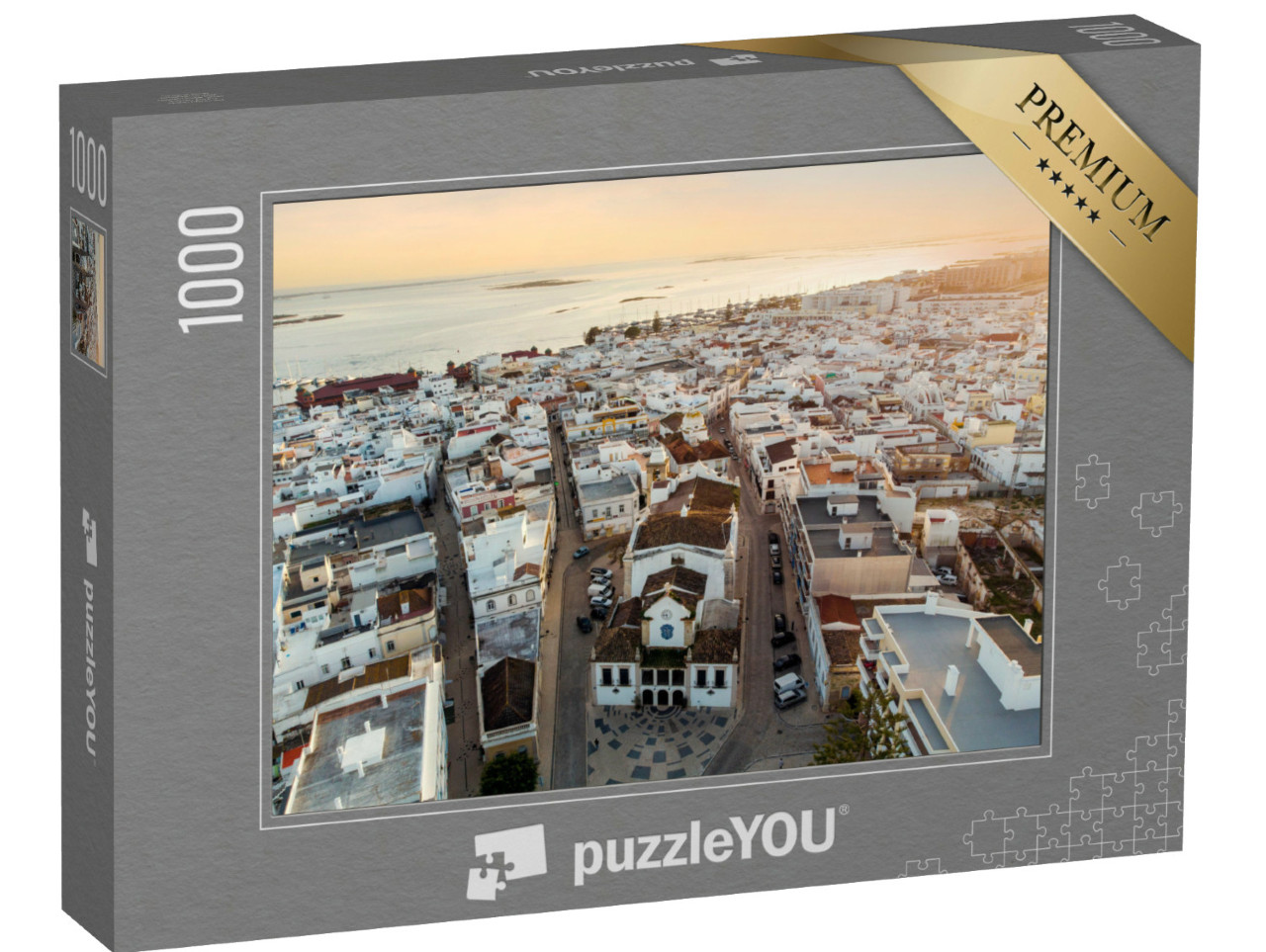 Puzzle 1000 Teile „Luftaufnahme von Olhao, Algarve, Portugal“